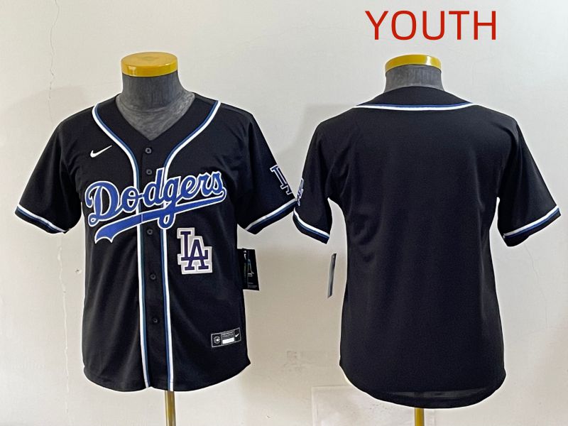 Youth 2025 Los Angeles Dodgers Blank Black Three generations Fashion Nike MLB Jersey style 8->youth mlb jersey->Youth Jersey